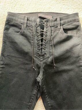 J Brand Black High Rise Lace-Up Skinny Jeans Women’s Size 30